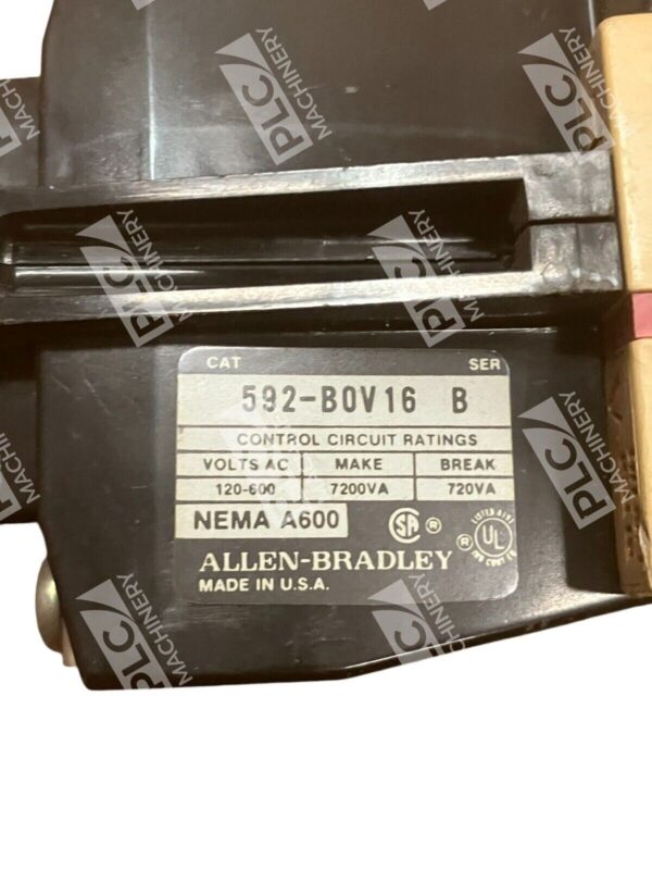 Allen Bradley Nema A600 40A Overload Relay 592-BOV16 /B - Image 2