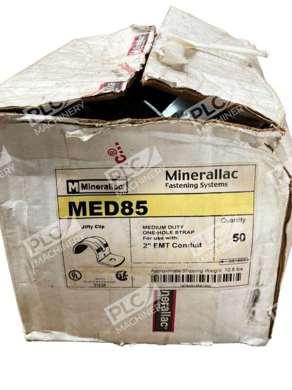Minerallac MED85 Jiffy Clip Med Duty One Hole Strap 2" EMT Conduit (Box of 50)