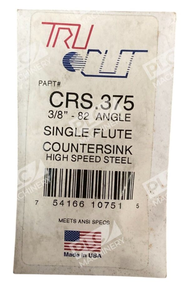 Tru-Cut 3/8"-82 Angle Single Flute Countersink High Speed Steel CRS.375
