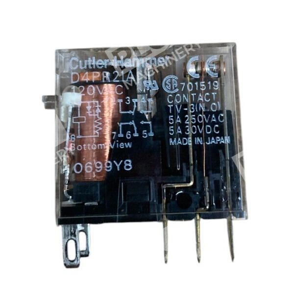 Cutler Hammer DPDT Relay W/IND LHT 120VAC Coil D4PR21A - Image 2