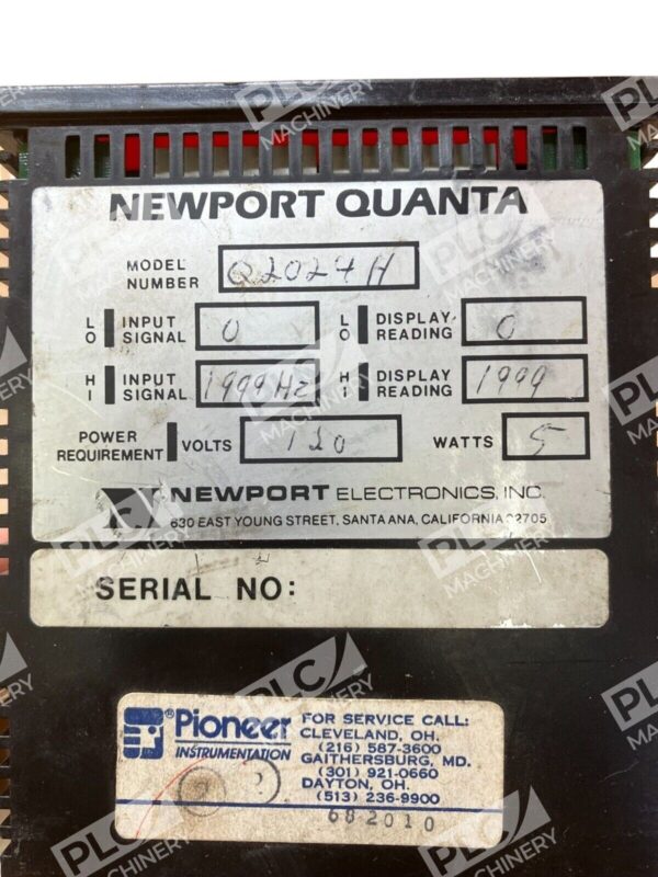 Newport Electronics Q2024H Quanta Frequency Rate Meter - Image 2