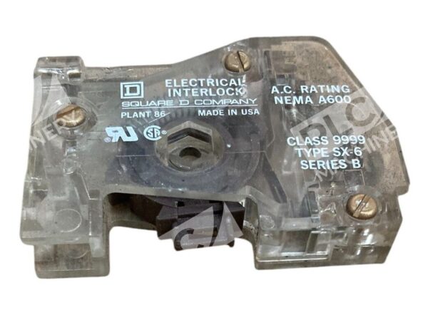 Square D AC Rating NEMA A600 Plant 86 Electrical Interlock 9999-SX-6 /B - Image 3