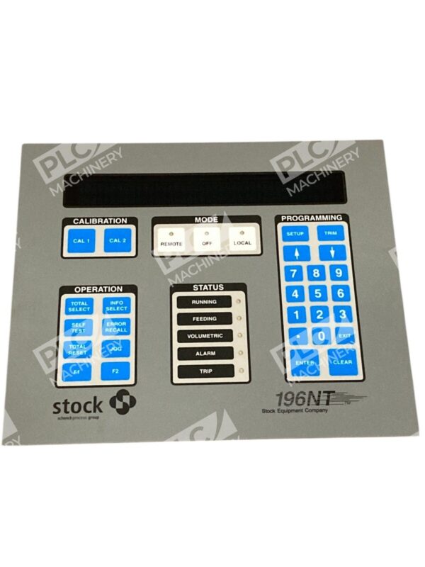 Stock Equipment Schenck Process Group 196NT Display Control Panel 1D28753-1