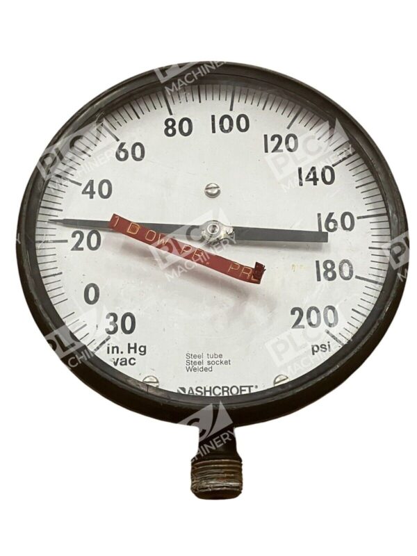 Ashcroft Duragauge Steel Tube Steel Socket -30-200PSI Pressure Gauge 250-2362-A