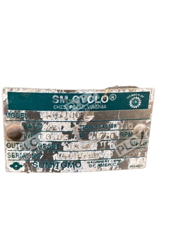 Sumitomo HC3100 43:1 .93HP 1750RPM - Image 2