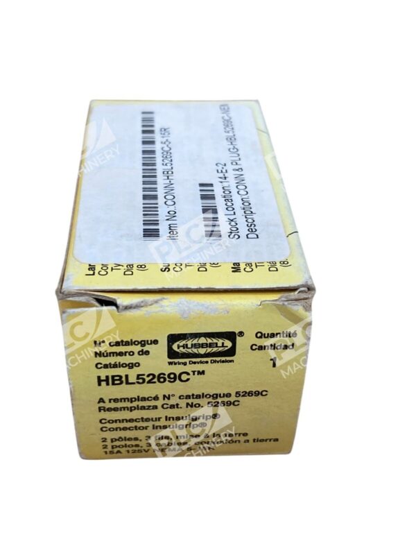 Hubbell 2 Pole 3 Cable 15A 125V NEMA 5-15R Connector Insulgrip HBL5269C - Image 4