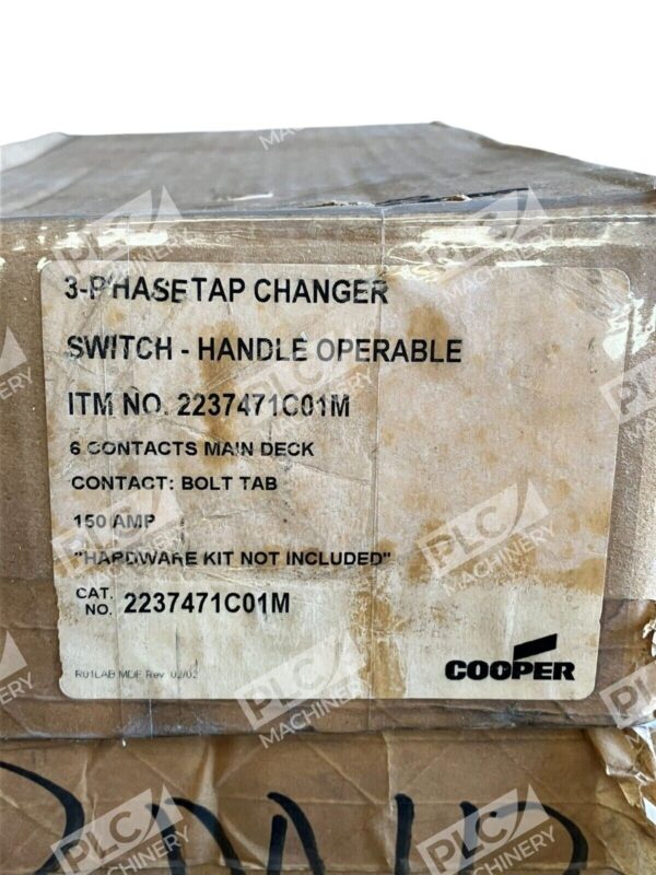 Cooper Eaton 150A 3-Phase Tap Changer Switch Handle 6 Contacts 2237471C01M - Image 2