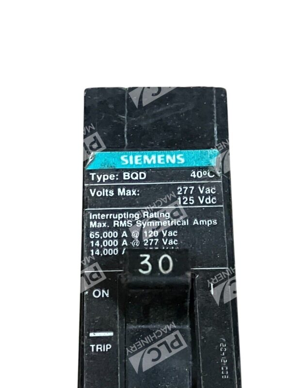 Siemens Type BQD 1 Pole 30A Circuit Breaker BQD130 - Image 2