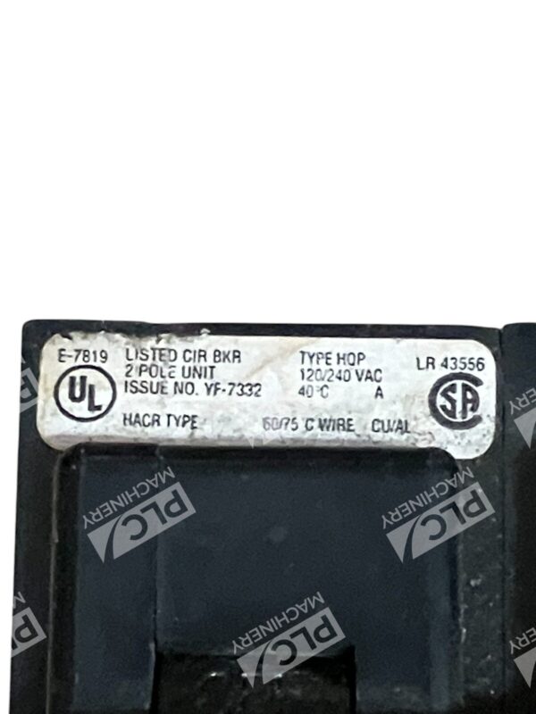 Westinghouse Type HQP 2 Pole 50A Circuit Breaker HQP2050 - Image 2