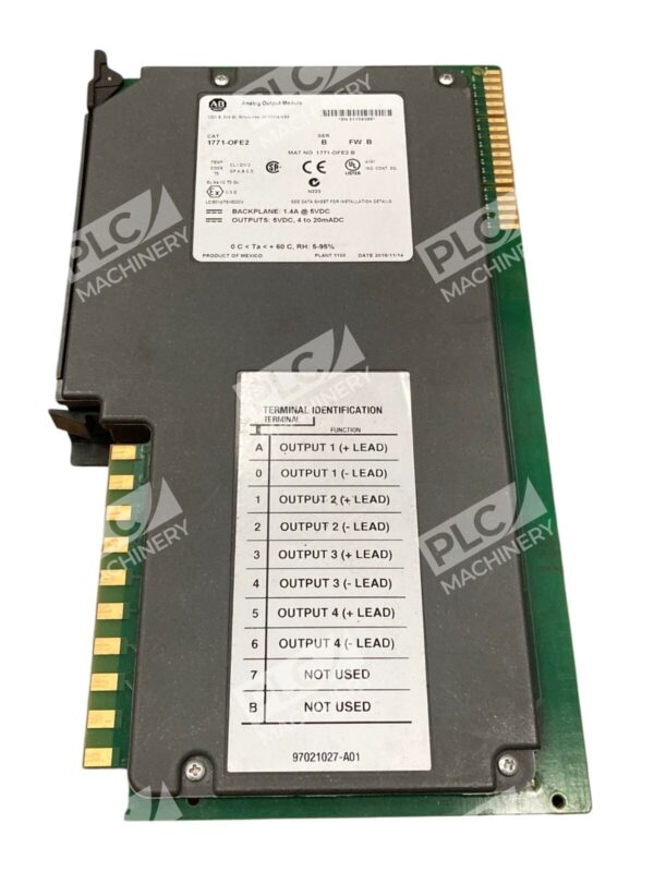 Allen-Bradley 1771-OFE2 Analog Output Module 4–20mA 5VDC PLC A-B Ser B FW B