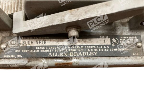 Allen Bradley Class I Heavy Duty Pushbutton Enclosure Cover 800H-NP16 /T - Image 2