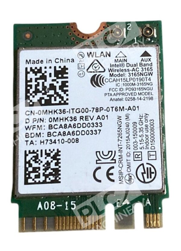 Intel H.3.5123-001 CN-0MHK36-ITG00-78P-0T6M-A01 0MHK36 WLAN Wifi Card 3165NGW - Image 2