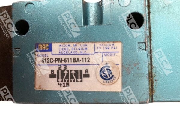 MAC P8.5W 24VDC PME-611BAAA Valve Assembly 812C-PM-611BA-112 - Image 2