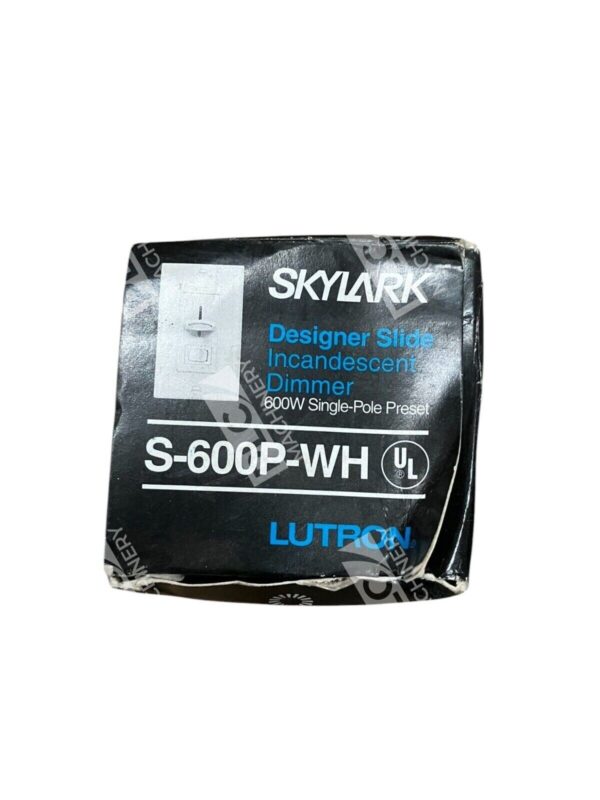 Lutron Skylark 600W Single-Pole Preset Incandescent Dimmer S-600P-WH