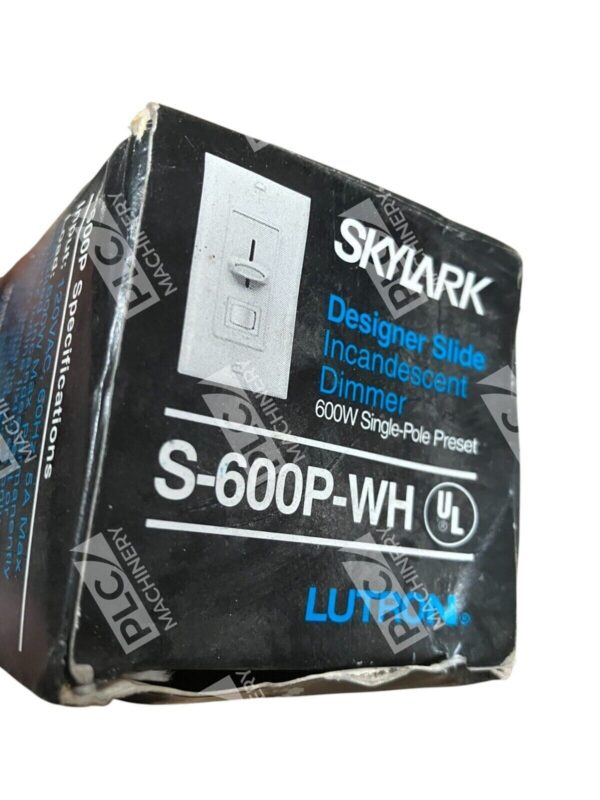 Lutron Skylark 600W Single-Pole Preset Incandescent Dimmer S-600P-WH - Image 2