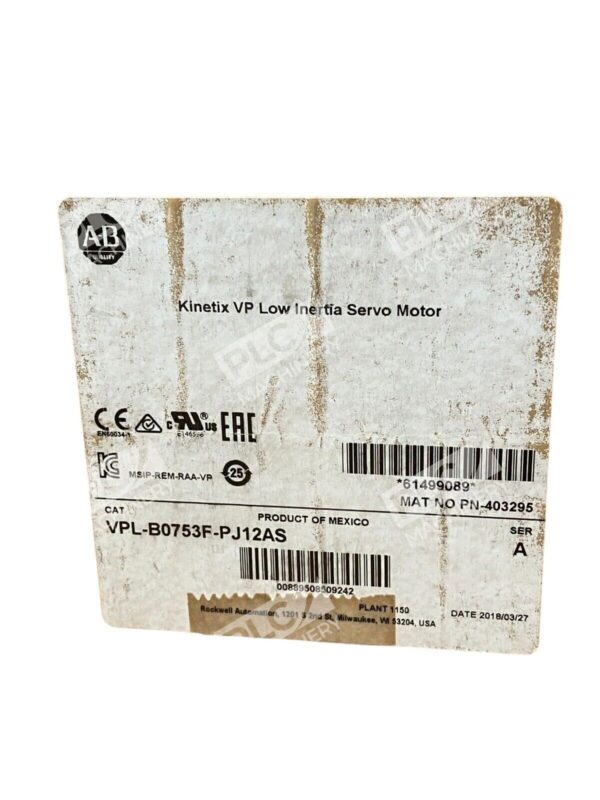 Allen Bradley VPL-B0753F-PJ12AS /A Kinetix VP Low Inertia Servo Motor - Image 2