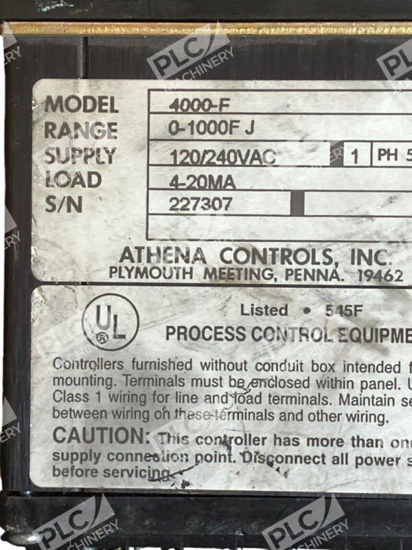 Athena Controls 0-1000F 120/240VAC 4-20MATemperature Control 4000-F - Image 2