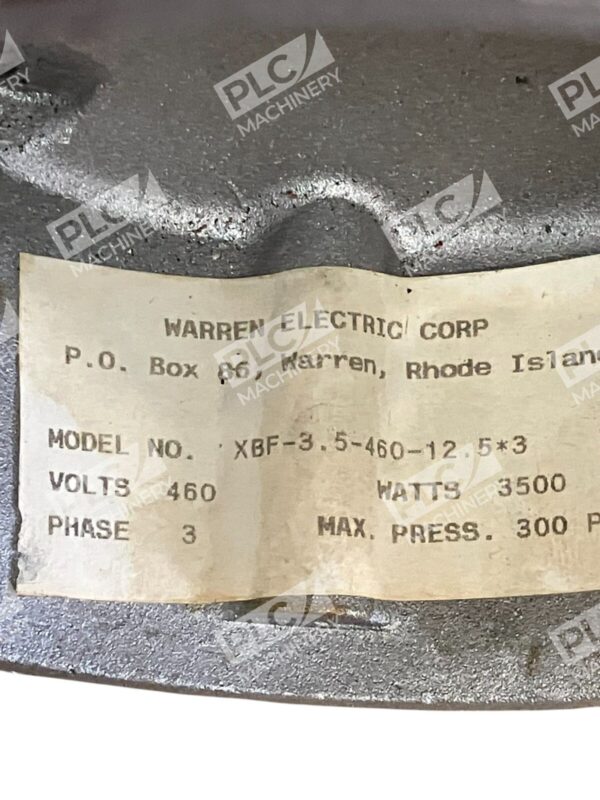 Warren Electric 460V 3Ph 3500W Electric Immersion Heater XBF-3.5-460-12.5*3 - Image 2