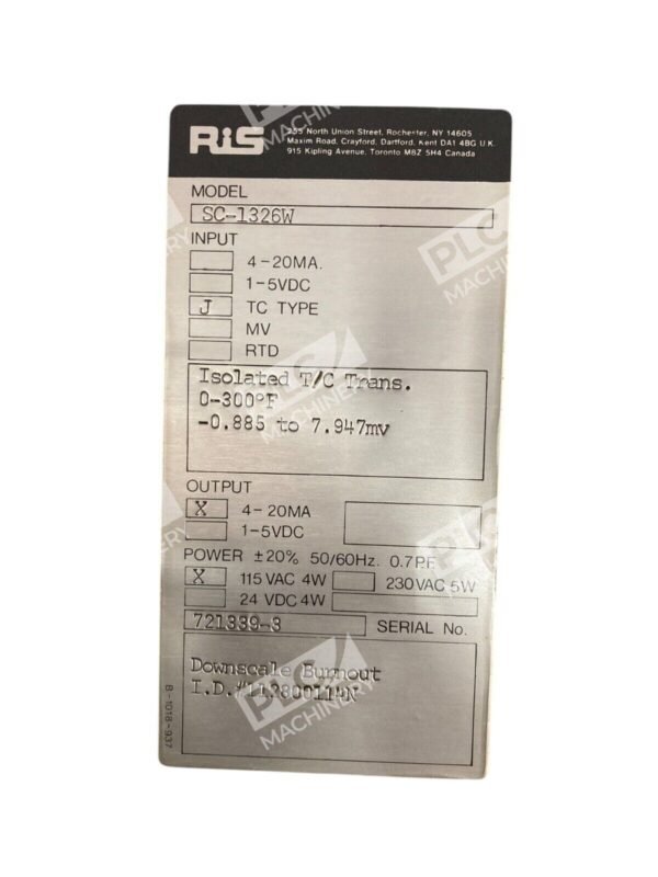 Ametek RiS Rochester Instrument Systems TC Type Transmitter SC-1326W - Image 2