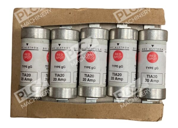 GEC Alsthom Type gG 20A Red Spot Fuse TIA20 (lot of 5)