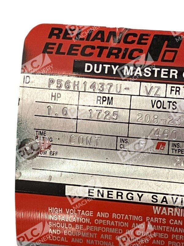 Reliance Electric 1HP 1725RPM Duty Master AC Motor P56H1437U-VZ - Image 3