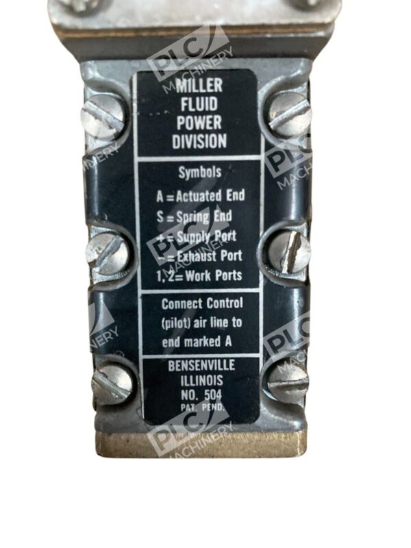 Miller Fluid Power Division 504 Spring Activated Solenoid Valve A-621-04-10 - Image 3