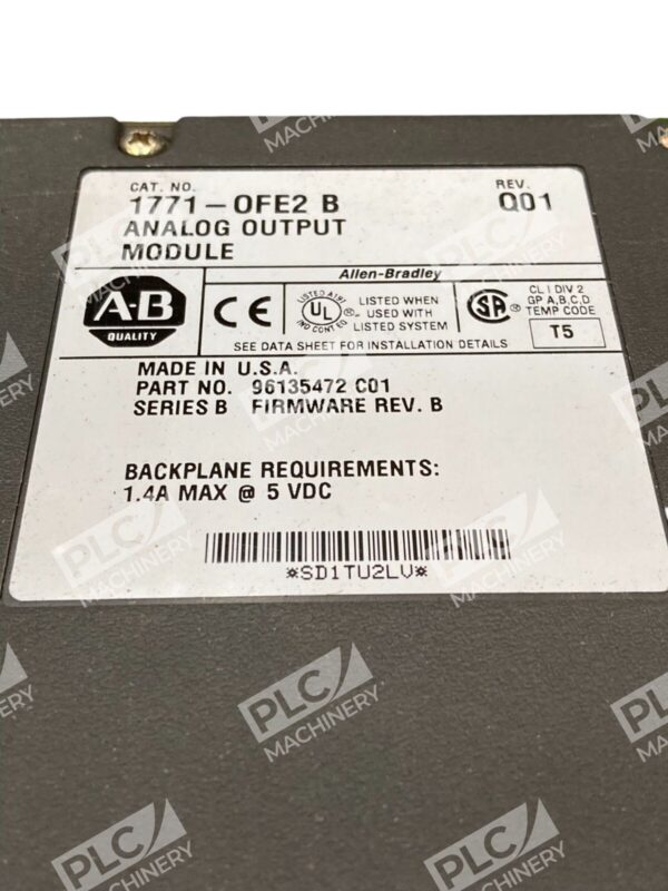 Allen-Bradley 1771-OFE2 B Analog Output Module Series B PLC A-B Rev 001 - Image 3