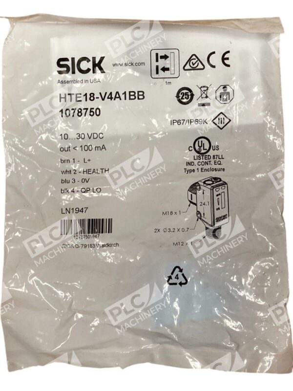 Sick 1078750 Photoelectric Sensor HTE18-V4A1BB