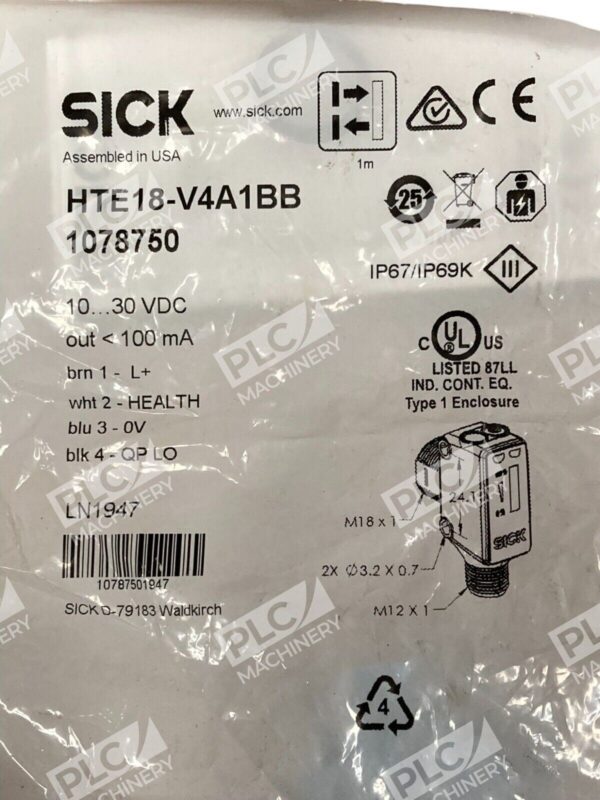 Sick 1078750 Photoelectric Sensor HTE18-V4A1BB - Image 2