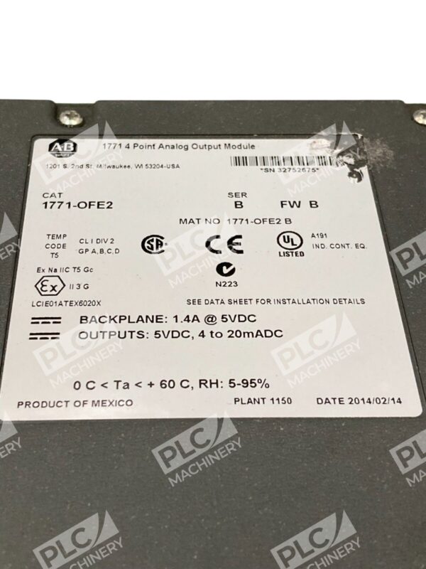 Allen-Bradley 1771-OFE2 Analog Output Module 4 Point Series B FW B PLC I/O - Image 2