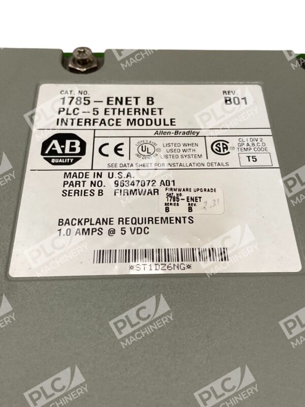 Allen-Bradley 1785-ENET B PLC-5 Ethernet Interface Module Series B Rev B01 - Image 5