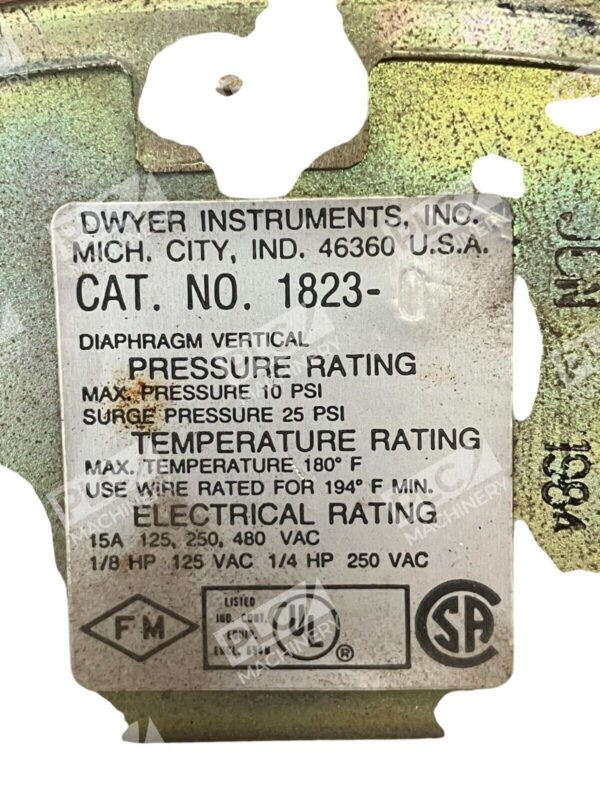 Dwyer Instruments Pressure Switch 1823-0 - Image 3