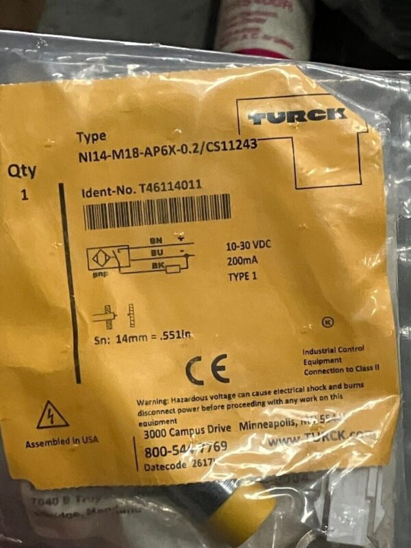 Turck NI14-M18-AP6X-0.2/CS11243 Inductive Sensor T46114011
