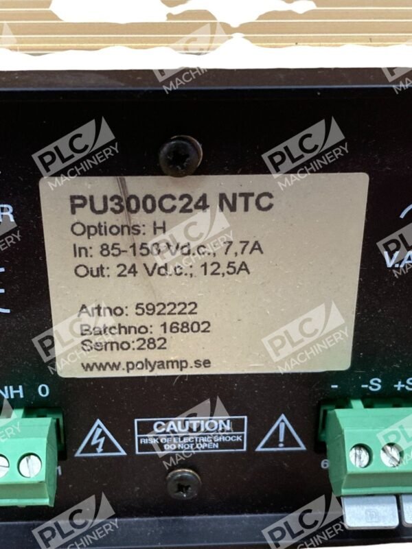 Polyamp Options H In 85-150VDC 7.7A Out 24VDC 12.5A DC/DC Converter PU300C24 NTC - Image 4