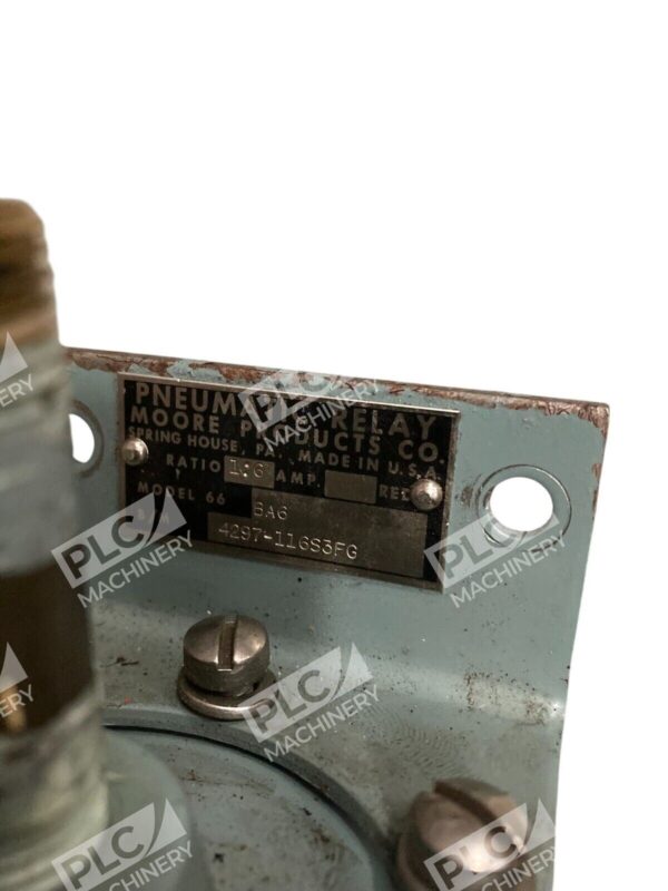Moore Products Ratio 1:6 4297-116S3FG Pneumatic Relay 66-BA6 - Image 2
