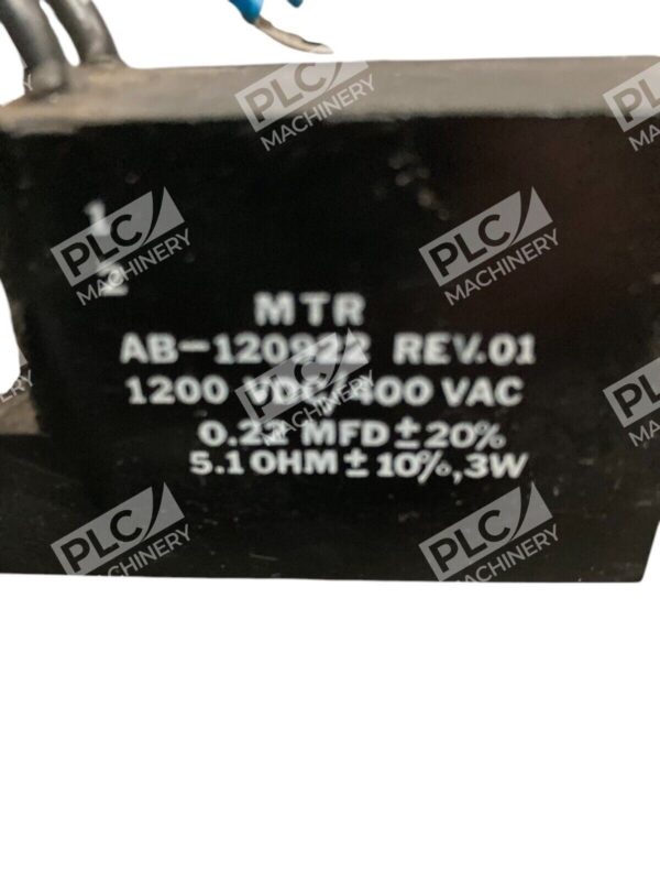 MTR 1200VDC/400VAC 0.22MFD 5.1Ohm Capacitor AB-120922 Rev 01 (lot of 4) - Image 3