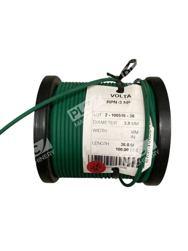 Volta Belting 30.0M 100.00Ft 3.0mm Diameter Round Green Belt RPN-3 NP