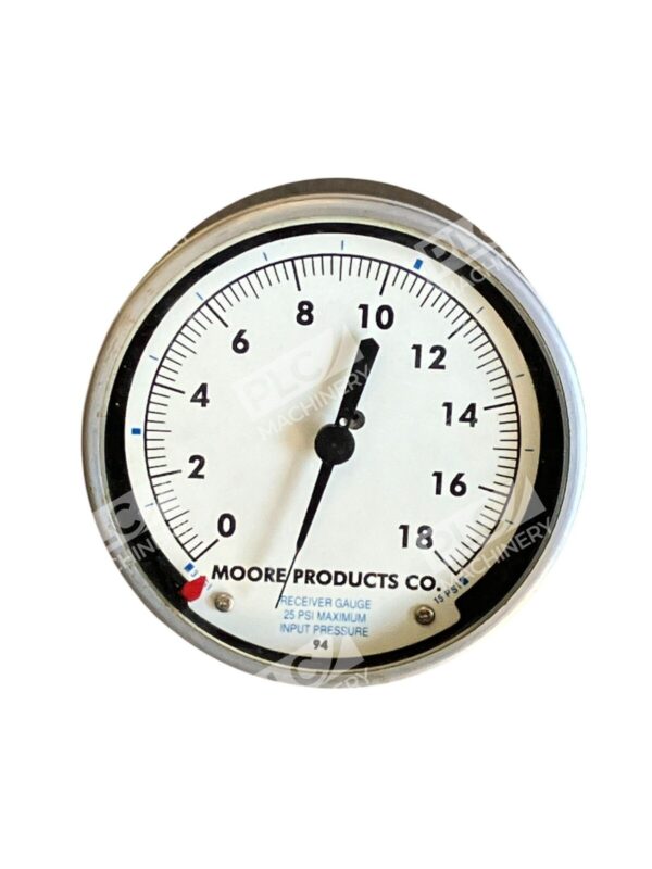 Moore Products 0-18PSI 25PSI Max Input Pressure Receiver Gauge 37SI