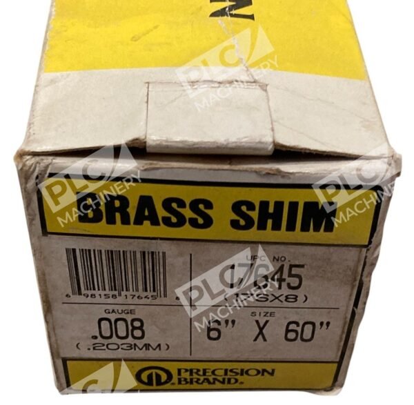 Precision Brand 0.008" 0.203mm 6"x60" 17SX8 Brass Shim 17645 - Image 2
