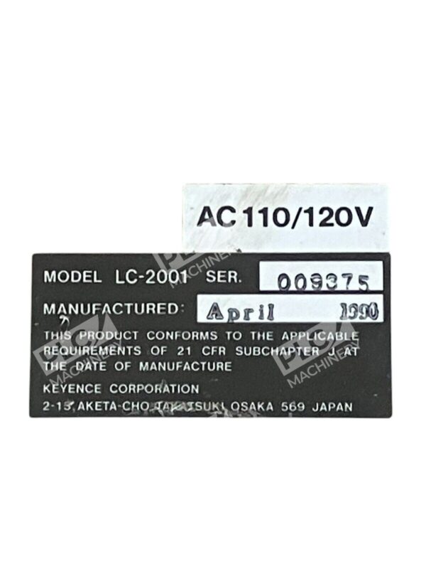 Keyence Laser Displacement Meter LC-2001 - Image 3
