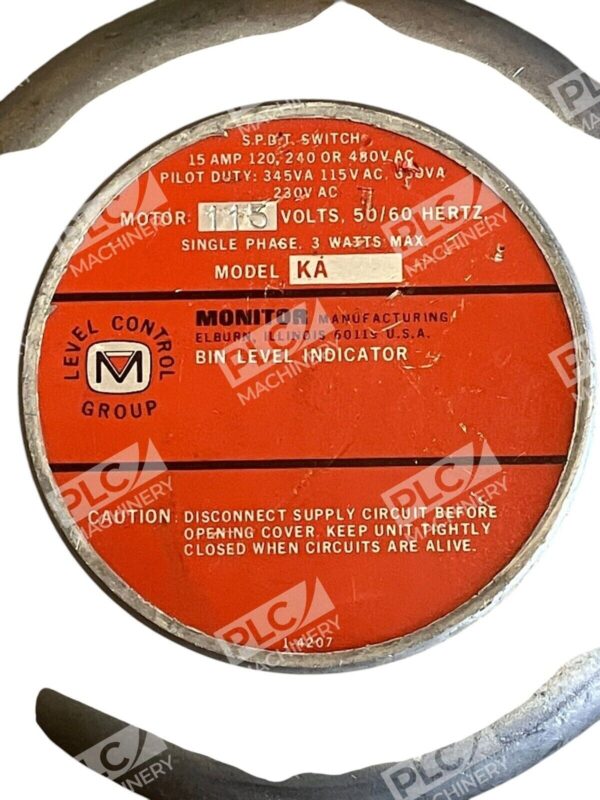 Monitor 1-4207 1-7301-1 15A 115V 1PH 3W SPDT Switch Motor Bin Level Indicator KA