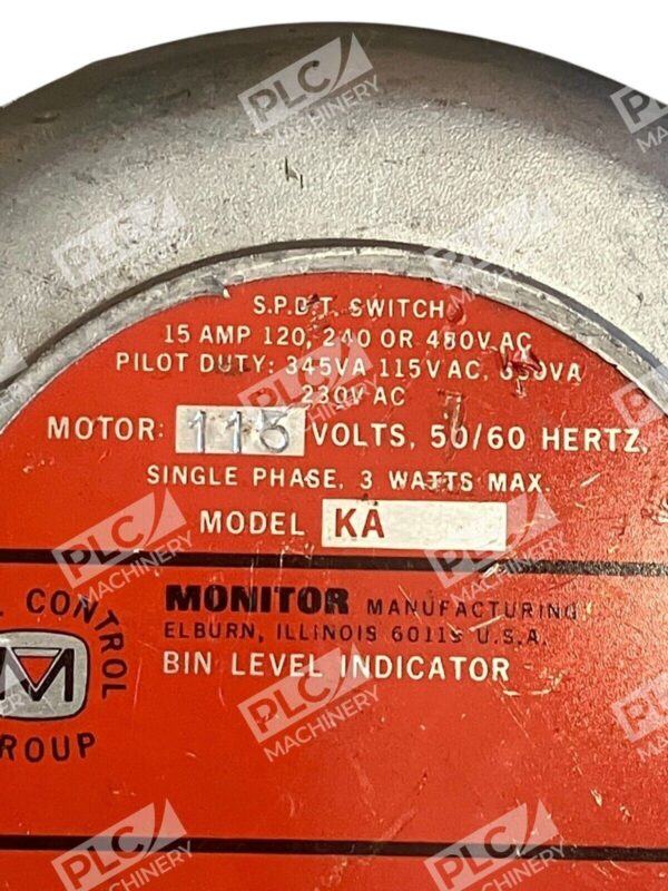 Monitor 1-4207 1-7301-1 15A 115V 1PH 3W SPDT Switch Motor Bin Level Indicator KA - Image 2