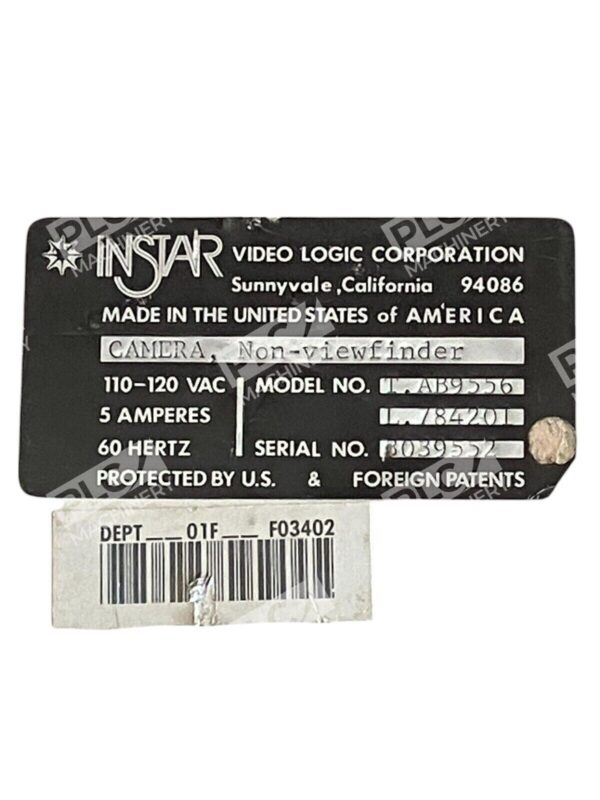 Instar Video Logic L.784201 110-120VAC 5A 60Hz Non-Viewfinder Camera T.AB9556 - Image 2
