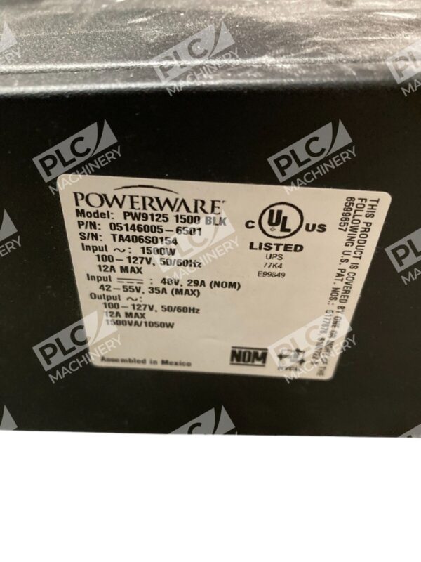 Powerware 05146005-6501 12A UPS Powerware 9125 PW9125 1500 BLK - Image 3