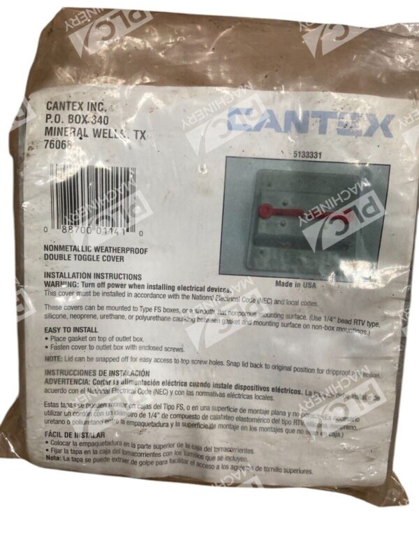 Cantex Nonmetallic Weatherproof Double Toggle Cover 5133331 - Image 2