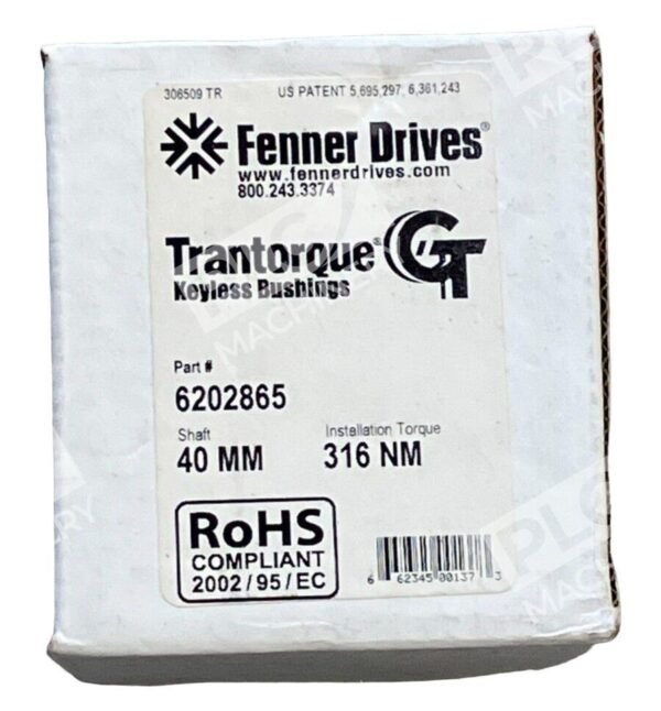 Fenner Drives Trantorque GT Keyless Bushings 6202865 40MM 316NM
