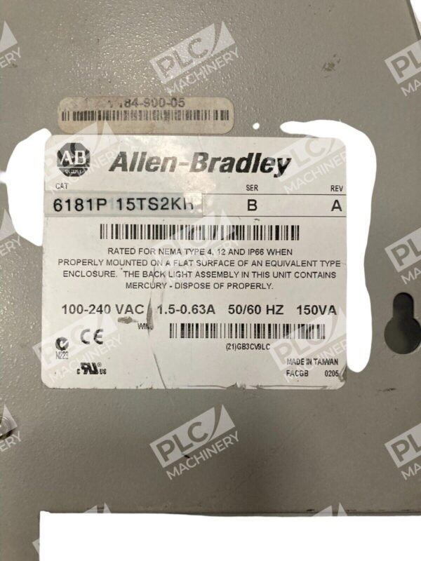 Allen Bradley Ser B Rev A VersaView 1500P 6181P-15TS2KH /B - Image 3
