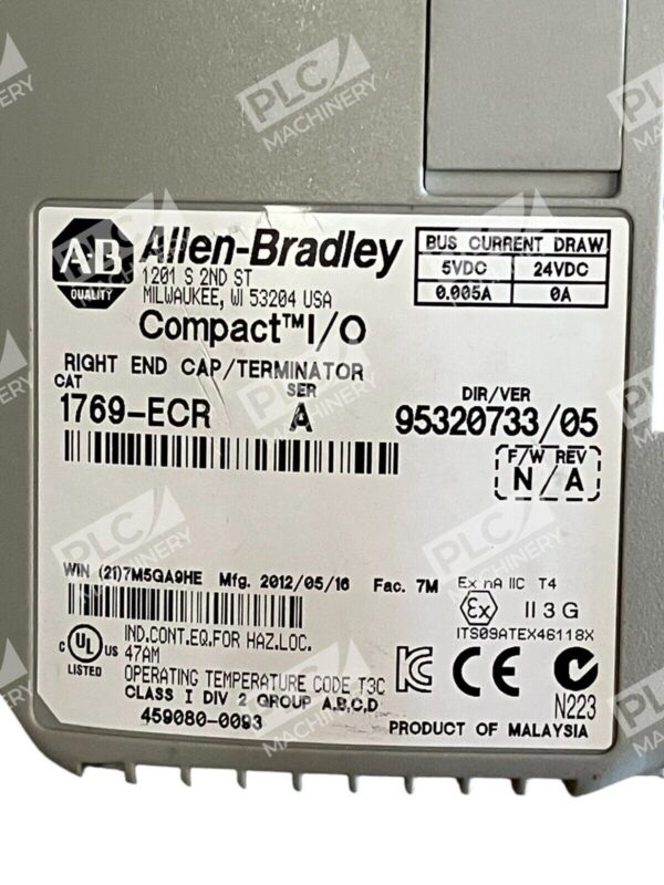 Allen Bradley Compact I/O Right End Cap Terminator 1769-ECR /A - Image 2