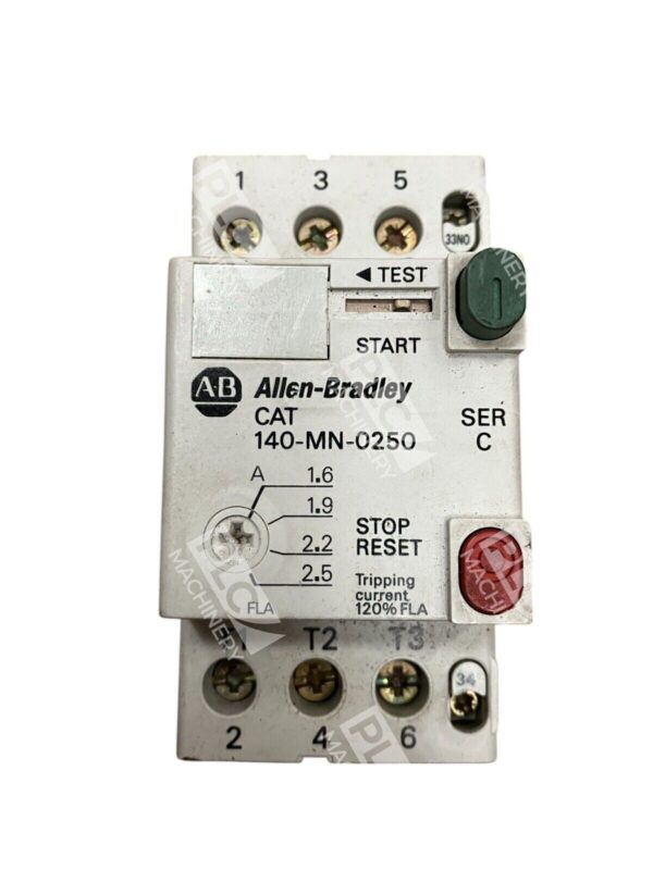 Allen Bradley Motor Starter 140-MN-0250 /C w/ AB Auxiliary Contact 140-A210 /C