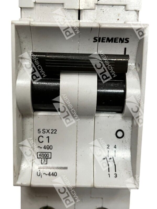 Siemens 5SX2-201-7 2 Pole 1A Circuit Breaker 5SX22C1 - Image 2